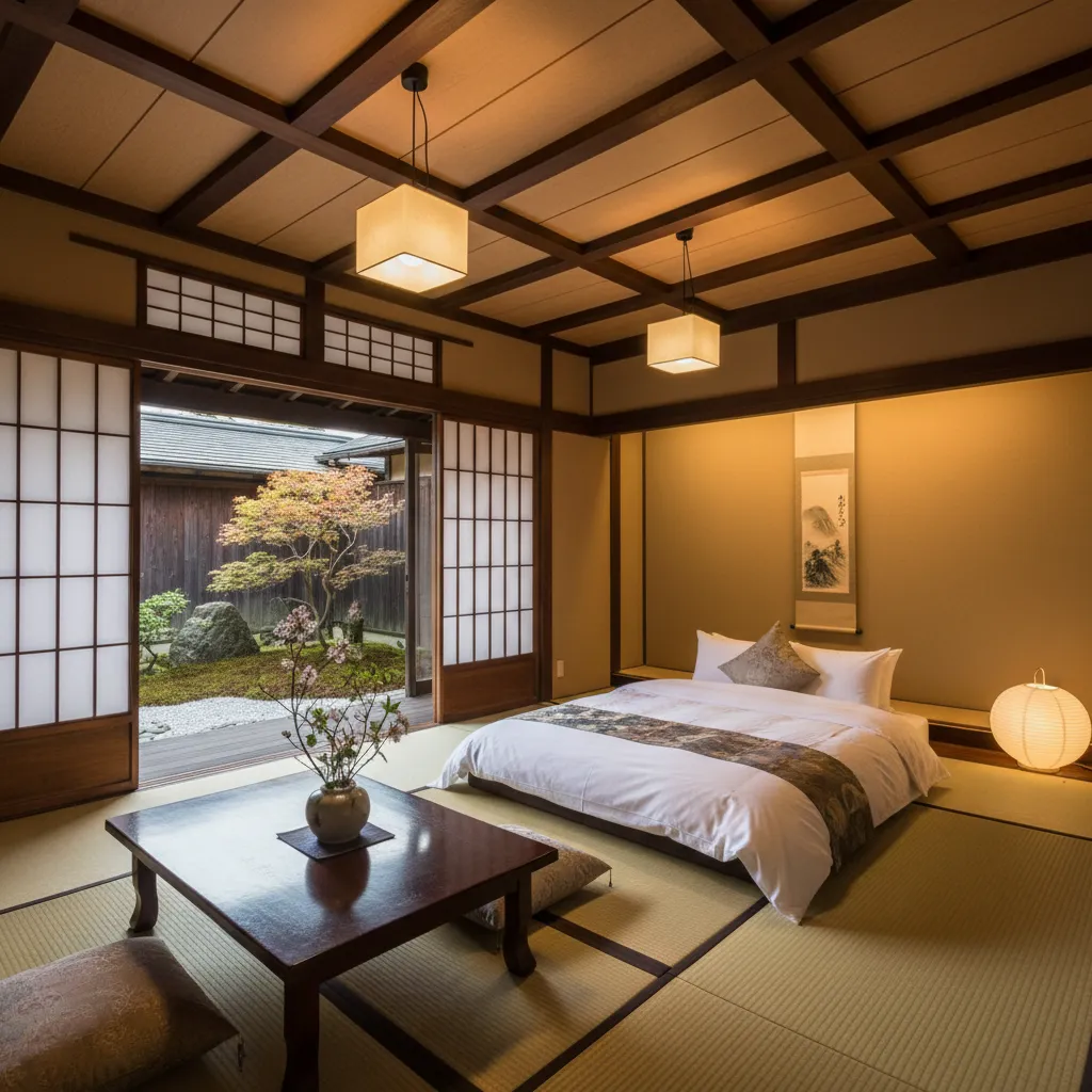 Traditional Japanese suite with tatami and shoji screens